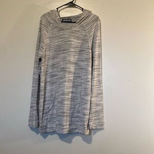 Ink Love and Peace heather gray long sleeve pocket hoody rayon blend sweatshirt